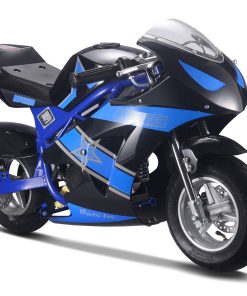 Mototec pocket bike blue mini motorcycle powered ride-on